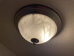 13" Satin Nickel Flush Mount Dome Ceiling Light Fixture 2-BULB Hampton Bay Swirl. Fixed Price $27.00.