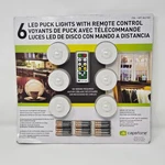 New Capstone 6 Led Puck Lights W/ Remote Control Dimmer Batteries Included. Fixed Price $29.88.