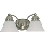 Nuvo Empire 2 Light 15" Vanity W/ Alabaster Glass Bell Shades 60-341. Fixed Price $71.99.