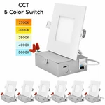Luxrite 4 Inch Slim Square Led Downlight Color Option 2700K-5000K Etl 6-PACK. Fixed Price $117.99.