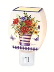 Stony Creek - 4.75" Frosted Glass Night Light Dutch Florals. Fixed Price $20.99.