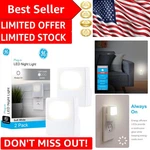 Energy-efficient Ge Led Night Lights, Soft Glow, 2-PACK For Bedroom & Nursery. Fixed Price $11.99.