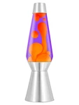 27 Grande Lava Lamp Yellow Wax / Purple Liquid Silver Base & Cap. Fixed Price $120.00.
