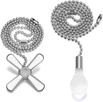 Smotecq Ceiling Fan Pull Chain, 24-INCH Extra Long Lengthened Inch, Silver. Fixed Price $10.52.