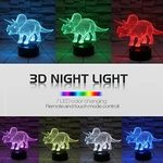 Zokea Night Light For Kids ZK-3DKL02 Dinosaur Triceratops 7 Colors Uns Nib. Fixed Price $19.99.