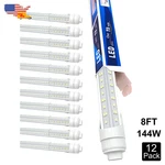 12 Pack 8FT R17D Ho Led Garage Lights 144W No Ballast Double End Power Rf Fm. Fixed Price $218.72.