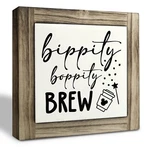 Xjcug Bippity Boppity Wood Sign, Box Desk Cor, Rustic. Fixed Price $18.22.