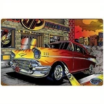 Vintage Hot Rod Sign Aluminum 8X12 Size Muscle Car Garage Art. Fixed Price $24.99.