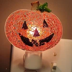 Midwest Of Cannon Falls Jack O'lantern Night Light Mosaic Glass Orange Pumpkin. Fixed Price $9.74.