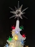 Lg Moravian Sputnik 3D Clear Star Topper For Ceramic Christmas Tree Lights Bulbs. Fixed Price $15.95.