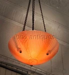 Pair ( 2 ) Of 1930S American Art Deco Light Fixtures Pendants / Plaffonier. Fixed Price $599.00.