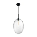 Nuvo Lighting Aria 12" Pendant, Seeded Glass, Matte Black 60-7028. Fixed Price $159.98.