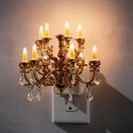 Lights Plug Into Wall,crystal Chandelier Candle With Dusk Da. Fixed Price $71.99.