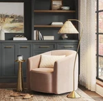 Threshold Gold Metallic Floor Lamp With Rattan Cone Shade, Transitional Style. Fixed Price $99.99.