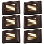 6-PACK 120V Led Step Lights, Dimmable, 3000K Warm White, Oil Rubbed Bronze. Fixed Price $84.99.