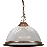 Nuvo Lighting 15" Pendant Clear Prismatic Dome, Old Bronze SF76-447. Fixed Price $107.99.