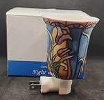 Roman Blue Iris Night Light Porcelain. Fixed Price $6.00.