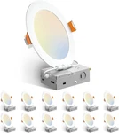 12 Pack Amico 6 Inch Led Recessed Ceiling Lights With Junction Box 5CCT. Fixed Price $54.97.