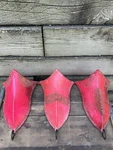 Three Rare Leather Sconce Wall Art African Moroccan Iron Frame Tribal Mcm Vtg. Fixed Price $124.46.