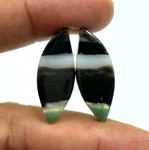 24.5CTS Natural Chalcedony Loose Gemstone Matched Pair 30X12X4 Mm KJ-132. Fixed Price $16.99.