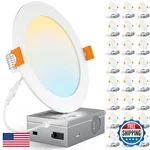 Charkee 24 Pack 6 Inch 5CCT Ultra-thin Led Recessed Ceiling Light Junction. Fixed Price $155.16.