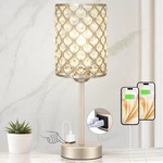 Hong-in Champagne Gold Lamps For Night Stands-crystal Table With Usb-c+a.... Fixed Price $55.77.