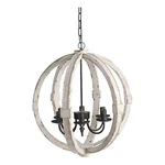 Benjara 22" 6 Light Wood Chandelier- Candelabra Style-classic- White Finish. Fixed Price $551.99.