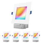Jullison 6 Thin Recessed Smart Led, Light,square, Wifi App And Voice Control. Fixed Price $49.99.