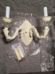 Jubilee Arm White Metal Turret Wall Sconce Model #830002. Fixed Price $34.99.