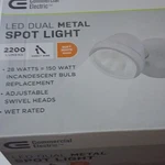 Commercial Electric Led Dual Metal Spot Light 2200LM 28W Soft White Wet Rated. Fixed Price $5.00.
