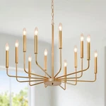 12-LIGHT Gold Chandelier,classic Candle Ceiling Pendant Fixture For House. Fixed Price $137.59.