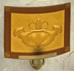 Our Exclusive Design - Claddagh Uncolored Porcelain Lithophane Night Light. Fixed Price $36.99.