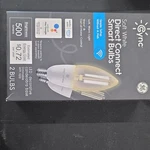 Ge Cync Direct Connect Smart Dimmable Led B11 Candelabra Bulbs 2-PACK 500LM. Fixed Price $15.50.