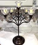 Exhart Anywhere Hanna Candelabra Battery 5 Led Light Tulip Bulb Acrylic Prisms. Fixed Price $68.00.