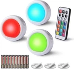 3-PACK Led Tap Push Lights 12 Rgb Colors Wireless Closet Cabinet Night. Fixed Price $21.99.