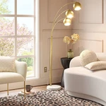 Threshold 3-HEAD Metal Globe Floor Lamp Brass 75.5" Span Open Box. Fixed Price $99.99.