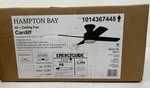 Hampton Bay Cardiff 42 In. Matte Black Flush Mount Indoor Ceiling Fan Sealed. Fixed Price $59.99.