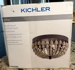 2-LIGHT Kichler Coltyn Flush Mount Ceiling Driftwood Bead Anvil Iron. Fixed Price $39.99.
