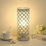 Seaside Village Crystal Table Lamp Touch Control Dimmable Accent Desk Silver. Fixed Price $40.17.