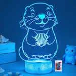Otter Lamp For Kids, 3D Night Light TOY,16 Colors With Remote Control K.... Fixed Price $25.31.