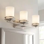 Kichler Hendrik 3 Light 24"W Vanity Bathroom Fixture Brushed Nickel 2705Z. Fixed Price $65.00.