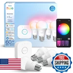 Philips Hue Essential Smart Starter Kit: Bridge + 4 E26 Color & White Bulbs. Fixed Price $143.73.