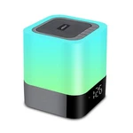 Aisuo Night LIGHT-5 In Bedside Lamp With Bluetooth Speaker, 12/24H Digital Cal. Fixed Price $46.27.