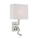 Lite Source Columbo 1+1 Lt Wall W, Reading Lamp, Pol. Steel, LS-16979. Fixed Price $139.99.