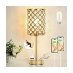 Hong-in Gold Lamps For Night Stands-crystal Table With Usb-c+a... Fast Ship. Fixed Price $45.10.