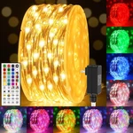 100FT 300LEDS Fairy Lights Plug In, 30V 24 Rgb Colors+warm White Changi.... Fixed Price $52.82.