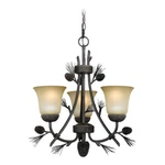Vaxcel Sierra 3 Light Mini Chandelier, Black Walnut/cr Me Cognac - H0172. Fixed Price $472.99.