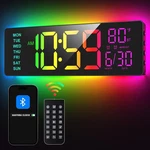 Easyera 16.5" Large Digital Wall Clock With Bt Sync, Rgb Lights 11 Scene.... Fixed Price $43.68.