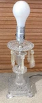 26-606 Vintage Clear Elegant Crystal Glass With Prism Icicle Electric Table Lamp. Fixed Price $50.00.