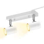 Auquee 2-LIGHT Track Lighting Kit, White Flexible Plug-in Ceiling Spotlight. Fixed Price $38.99.